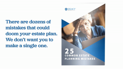 Booklet opening animation of our free requestable booklet '25 Common Estate Planning Mistakes'