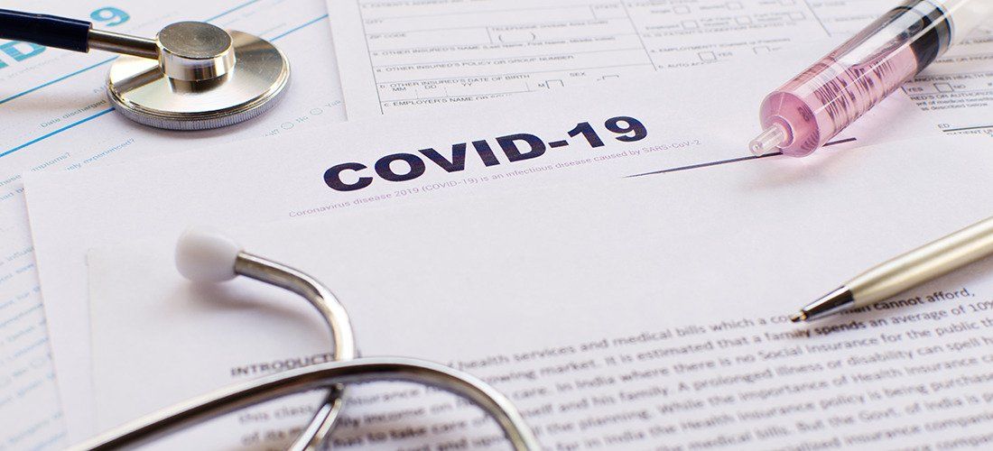 Power of Attorney - Covid19 paperwork with a syringe and stethoscope