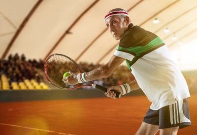 Senior Health - Senior man playing tennis