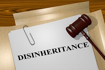 estate planning documents with the name of disinheritance