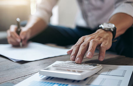 Man working on business finances