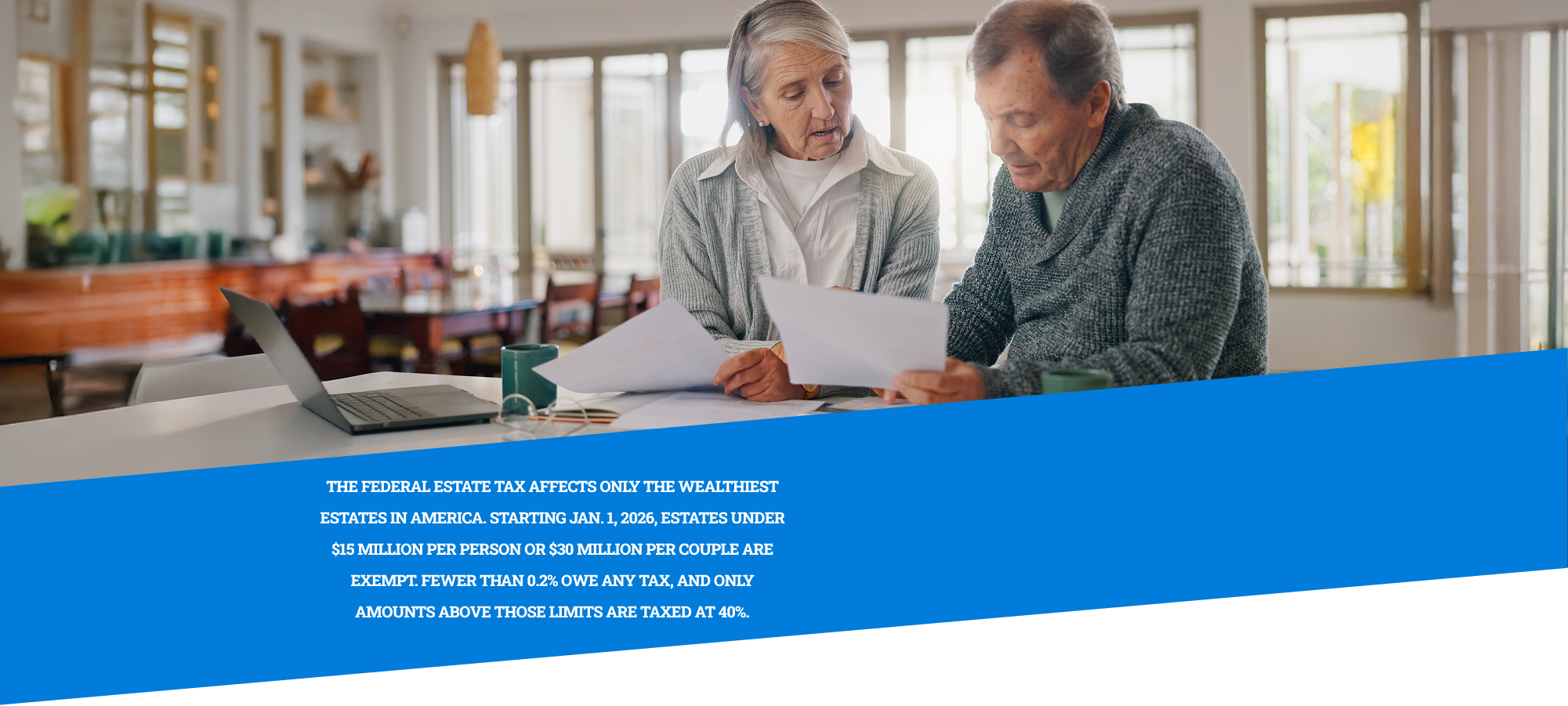 An older couple going through tax planning strategies