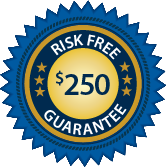$250 risk-free guarantee seal