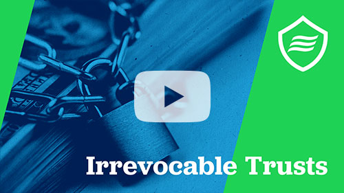 Clickable video  image leading to our 'Irrevocable Trust' explainer video, ready to watch and learn how this powerful estate planning tool provides asset protection, tax benefits, and long-term security for your beneficiaries.