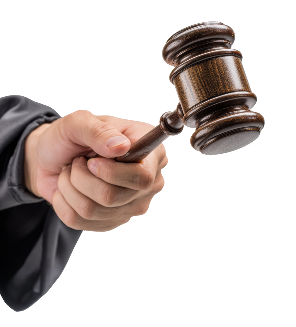 hand holding a gavel
